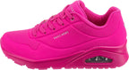 Skechers womens Skecher Street Women's Uno - Night Shades Sneaker, Pink Hot Pink Durabuck Htpk, 7.5 US