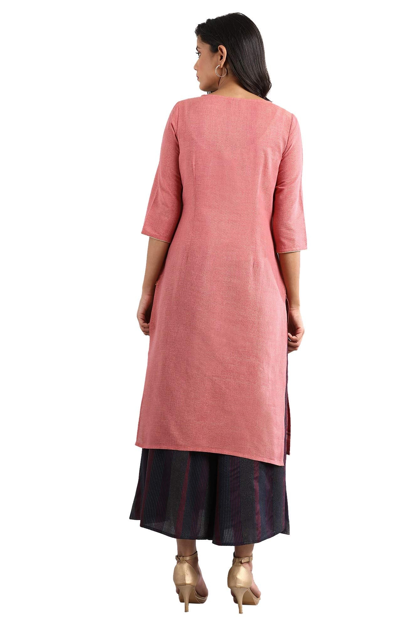 Aurelia Women'S Cotton Blend Yarn-Dyed Kurta