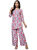 DHRUVI TRENDZ Womens Cotton Blend Co-Ord Set Regular Fit Night Dress (DT-W1705&TR798_Cream_L)