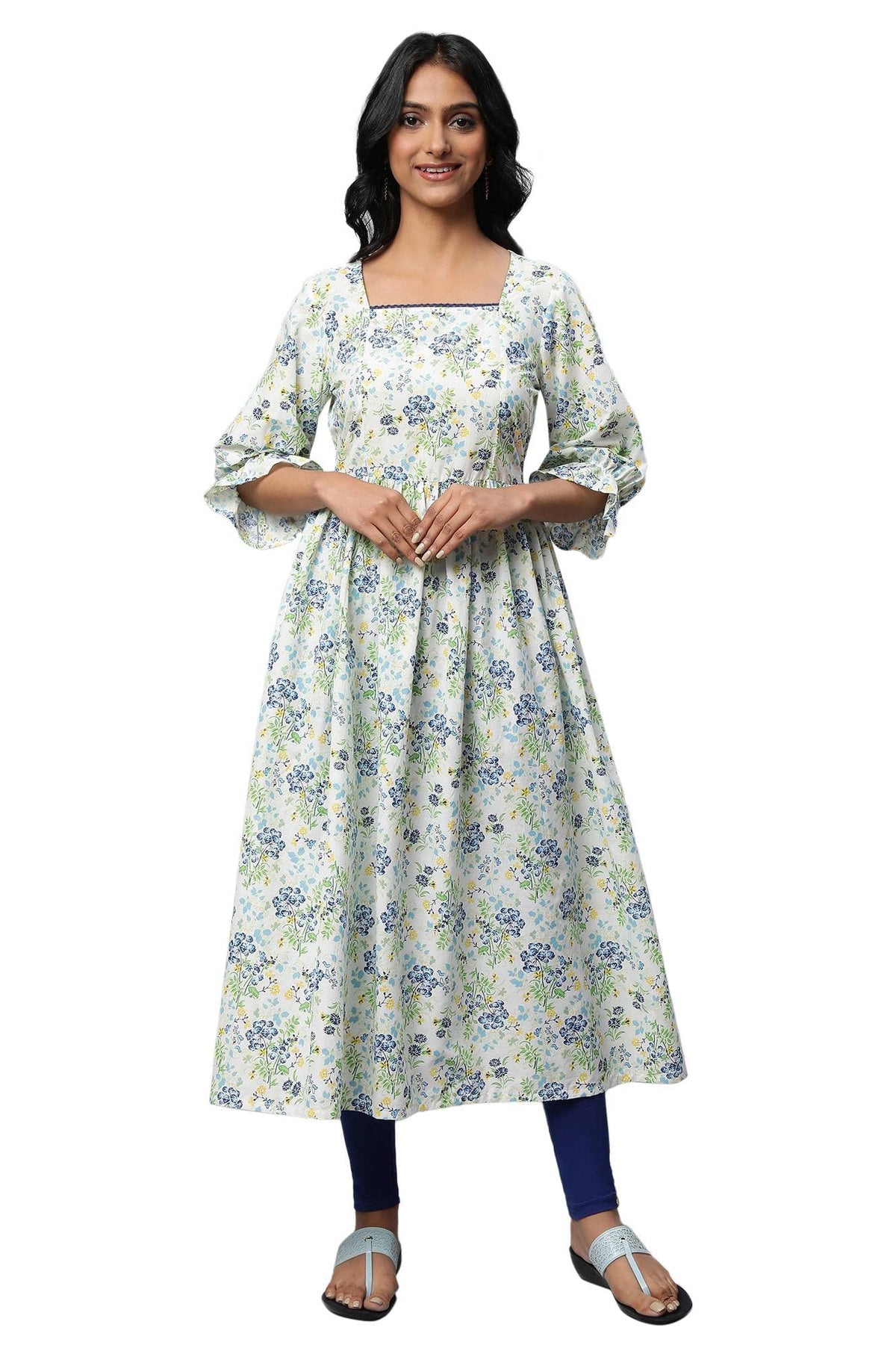 Aurelia Womens Cotton Kurta & Tight (23FEAS14321-507162_Blue