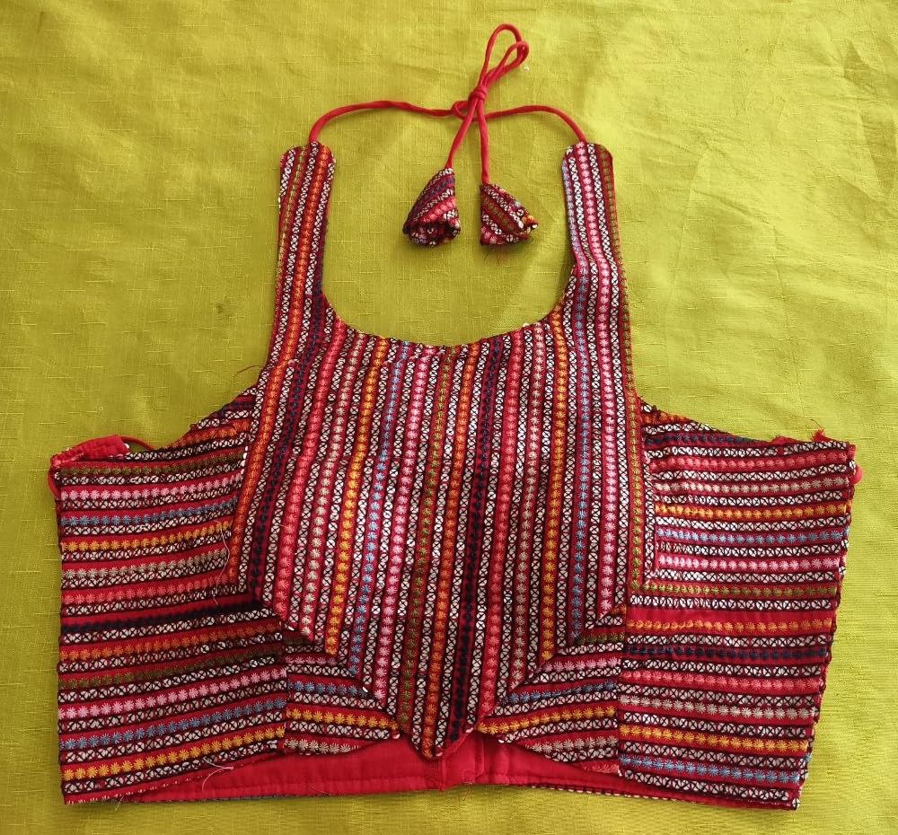 Pujia Mills WomenS Sequin Embroidered Halter Neck Sleeveless Readymade Saree Blouse Indian Ethnic Designer Stitched WomenS Rea