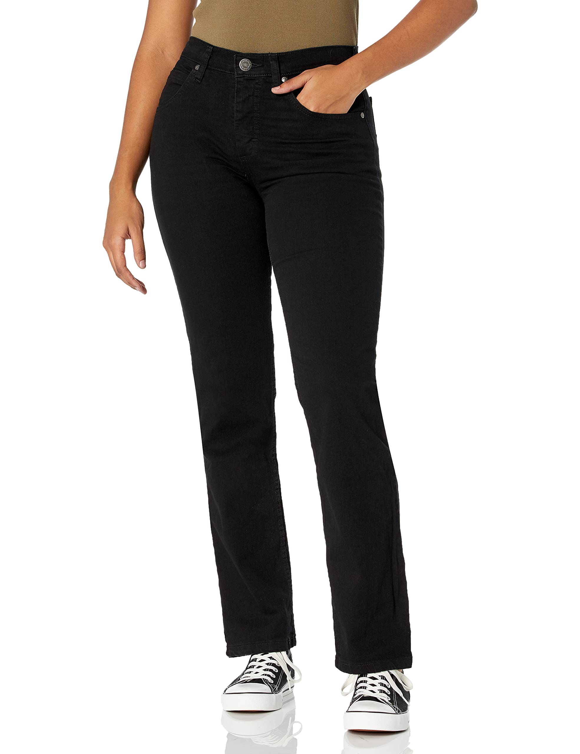 Riders by Lee Indigo Women's Classic-Fit Straight-Leg Jean, Black, 10 Petite