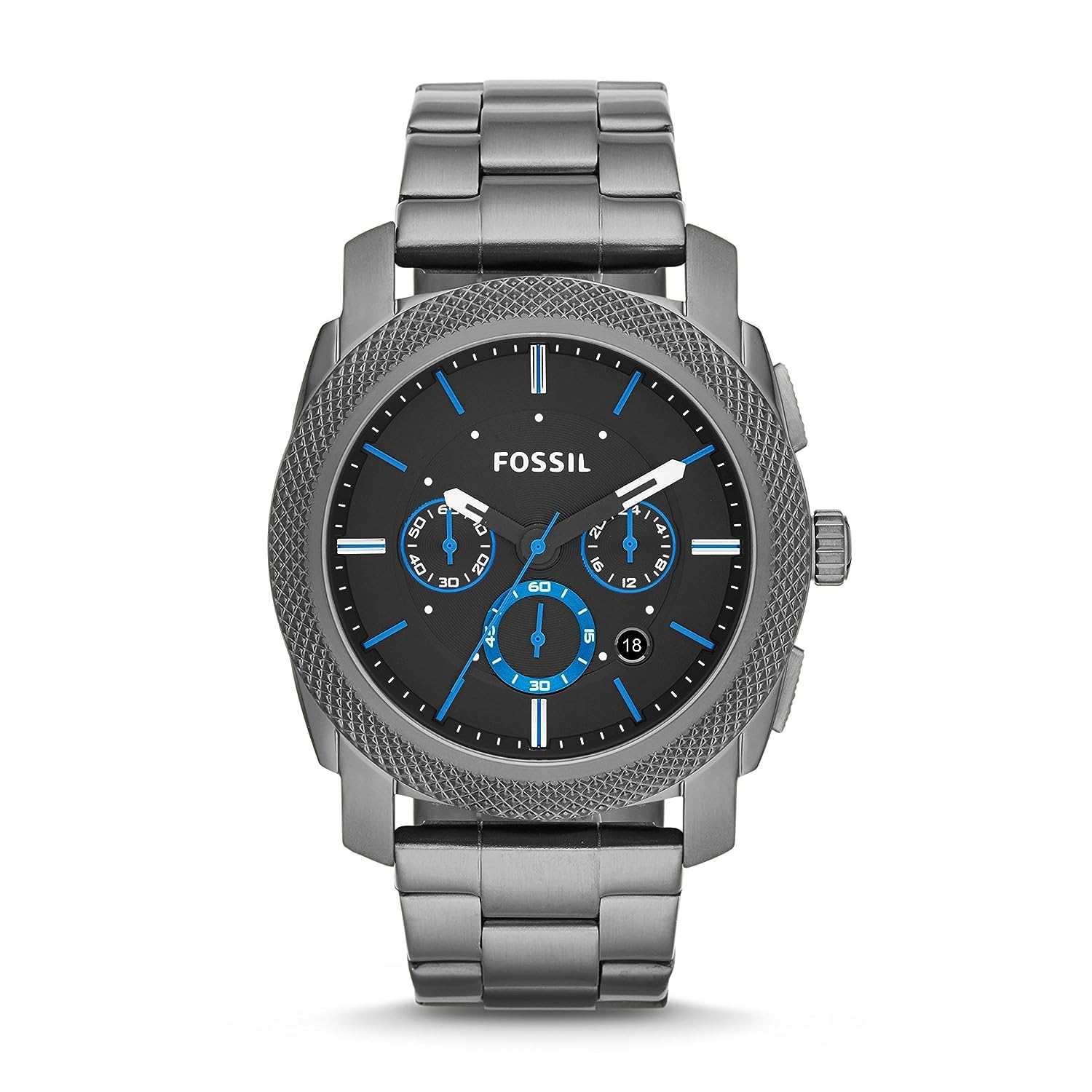 Fossil Men's Machine Quartz Stainless Steel Chronograph Watch, Color: Smoke (Model: FS4931)