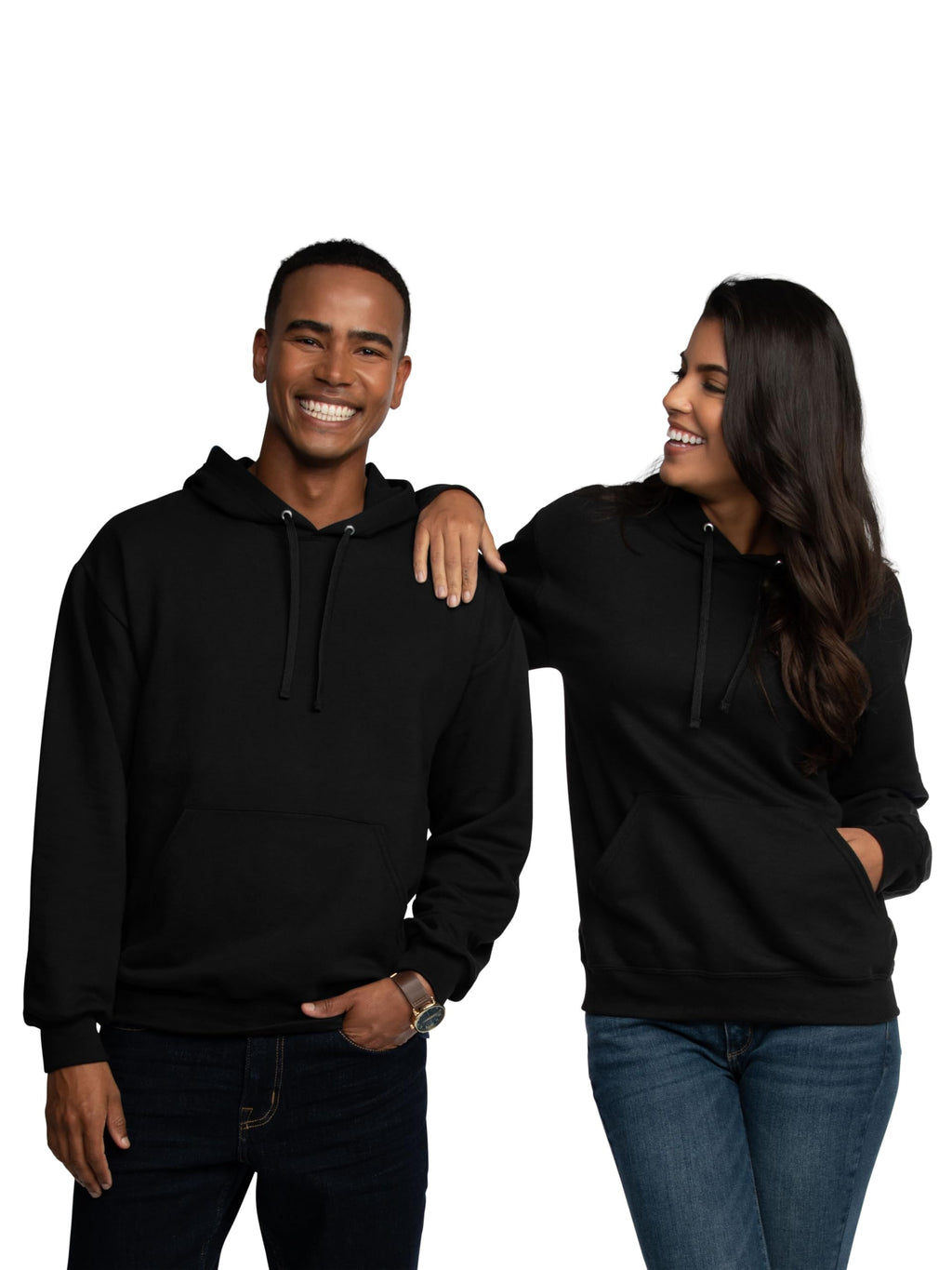 Fruit of the Loom Eversoft Fleece Hoodies, Moisture Wicking & Breathable, Hooded Sweatshirt, Black Pullover, X-Large