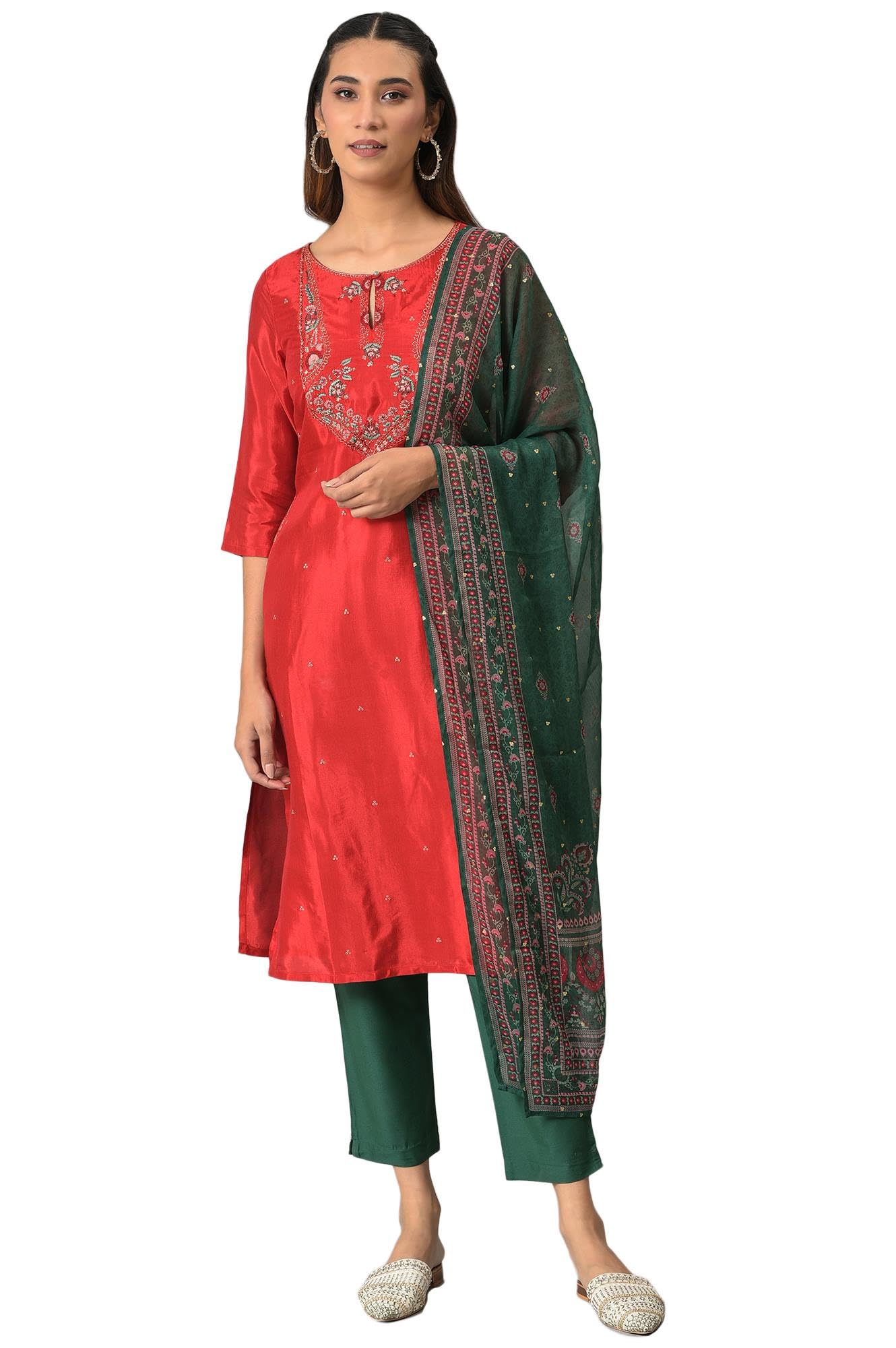 W For Woman Women'S Viscose Kurta (22Auws18127-119955_Red