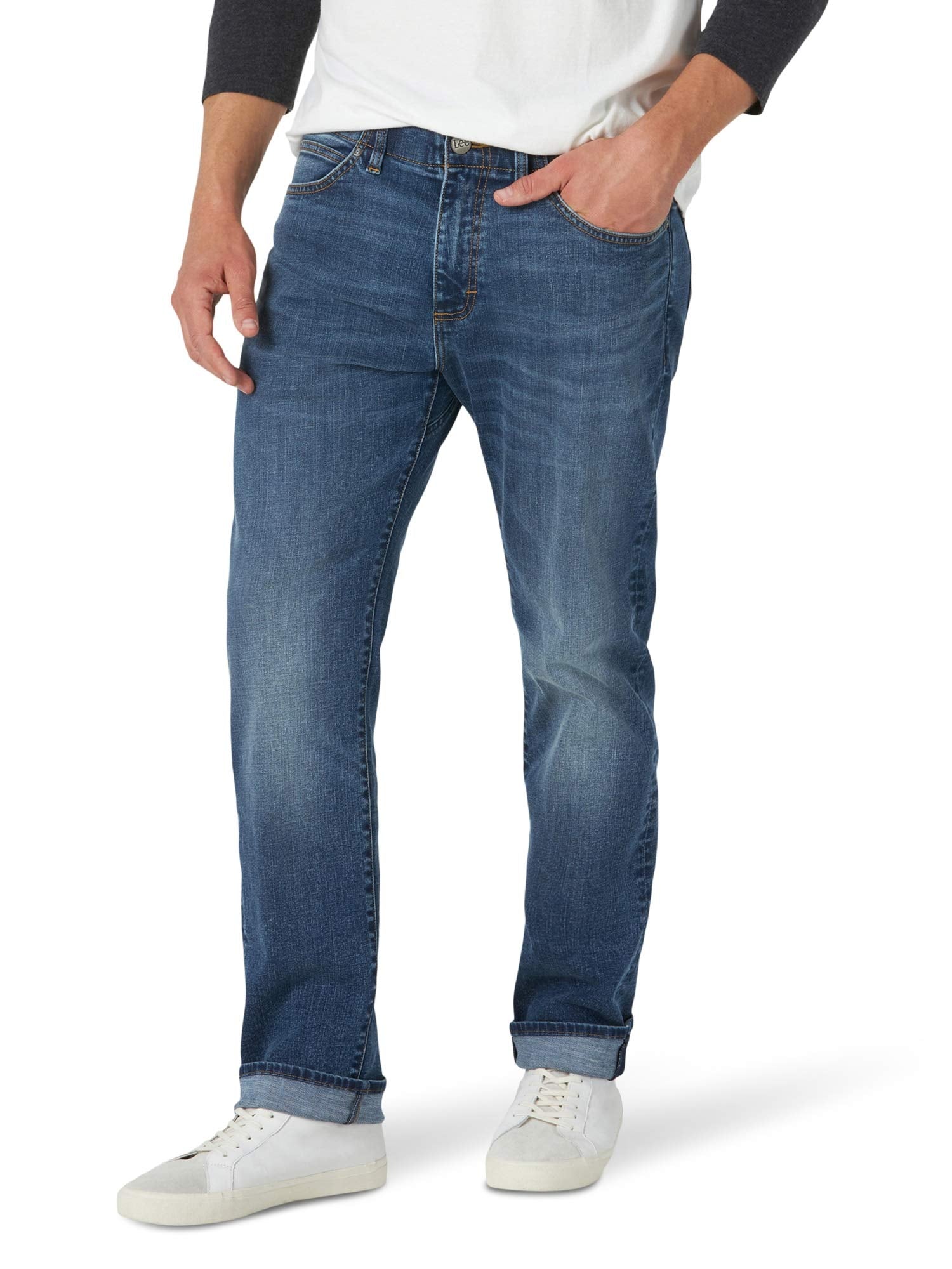 Lee Mens Extreme Motion Athletic Fit Tapered Leg Jean Wipeout 36W x 36L