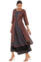 Soch Women Black Georgette Floral Dress Kurta