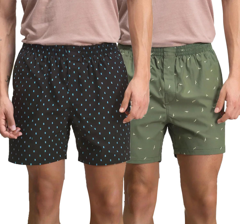 Lymio MenS Cotton Printed Boxer Casual | Underwear | Half Short Pant-Regular Fit With Back Pocket | Available In Combo Pack Of 
