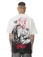 The Souled Store Official Marvel: Eddie Brock Oversized T-Shirt for Men Boys Cotton Casual Half Sleeves Baggy Loose Fit Drop Sho