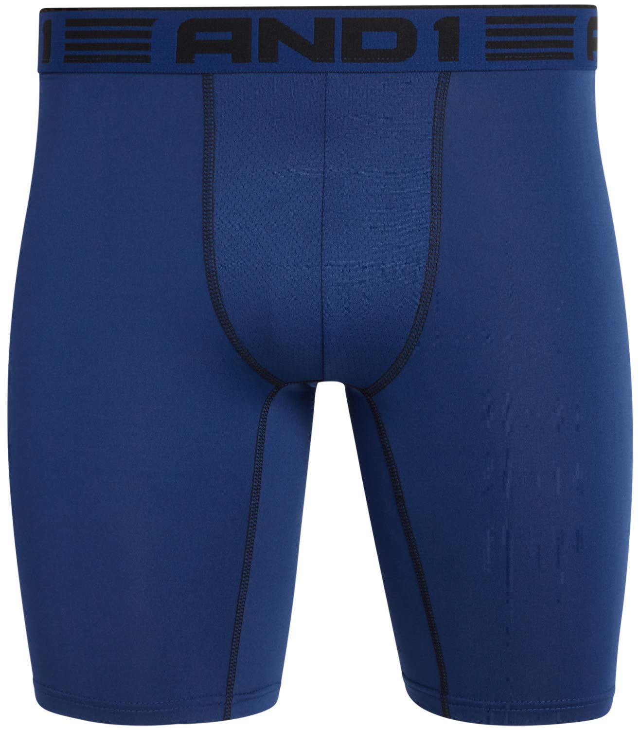 AND1 Men's Underwear Boxer Briefs - 6 Pack Performance Stretch Long Leg Compression Boxers for Men with Contour Pouch (S-3XL), S