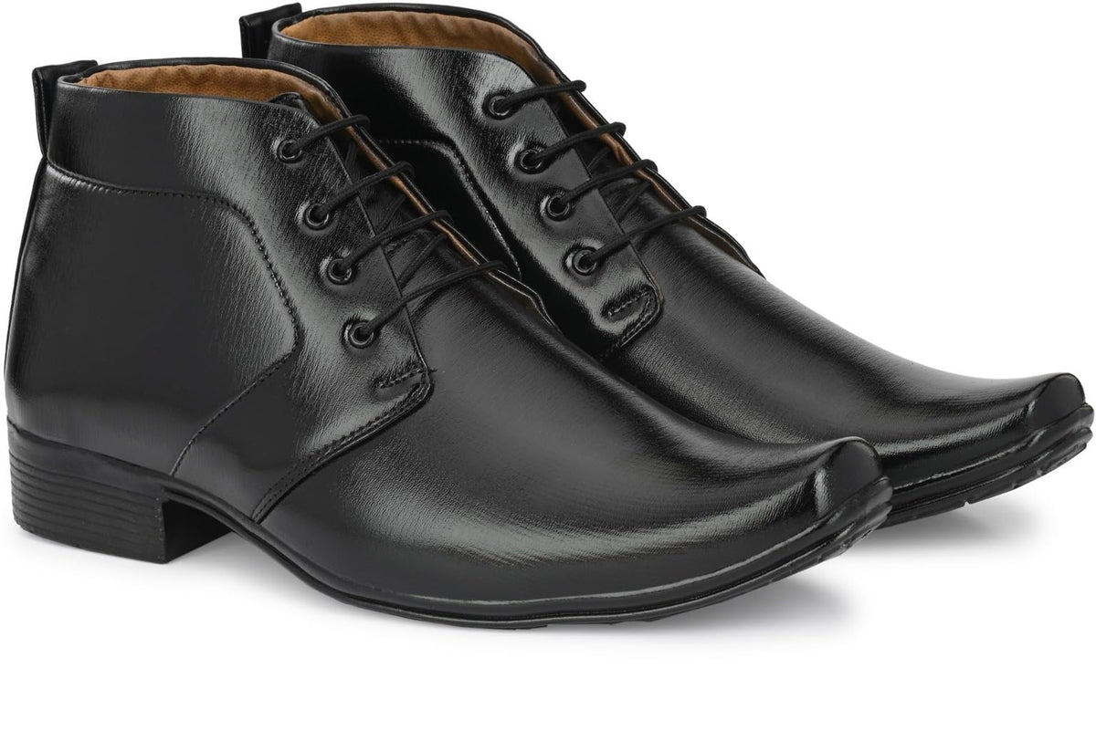 Men Synthetic Leather Formal Lace Up RS2 Black Shoes 8 8
