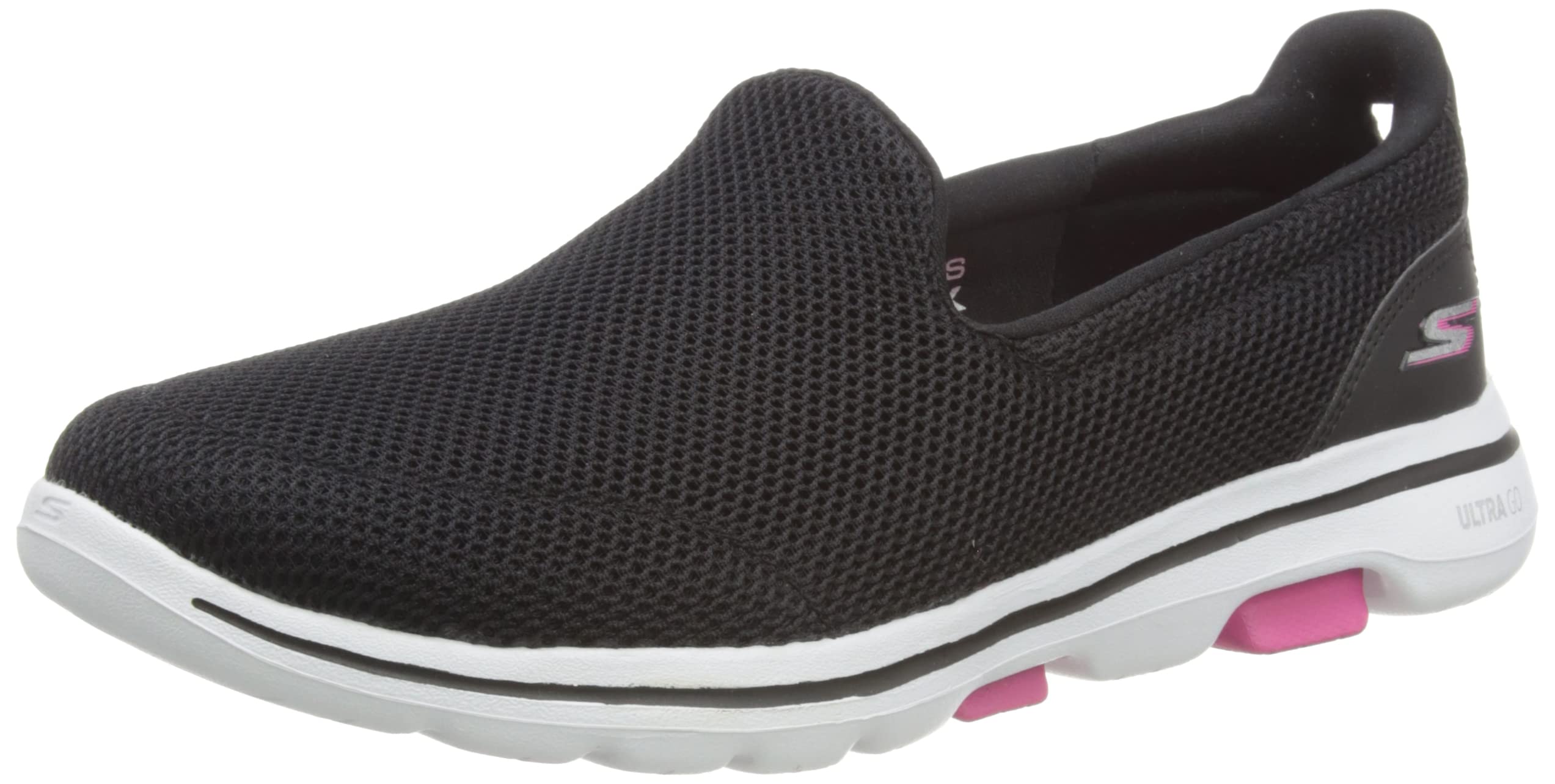 Skechers Women's Sneaker, Black/Hot Pink, 8
