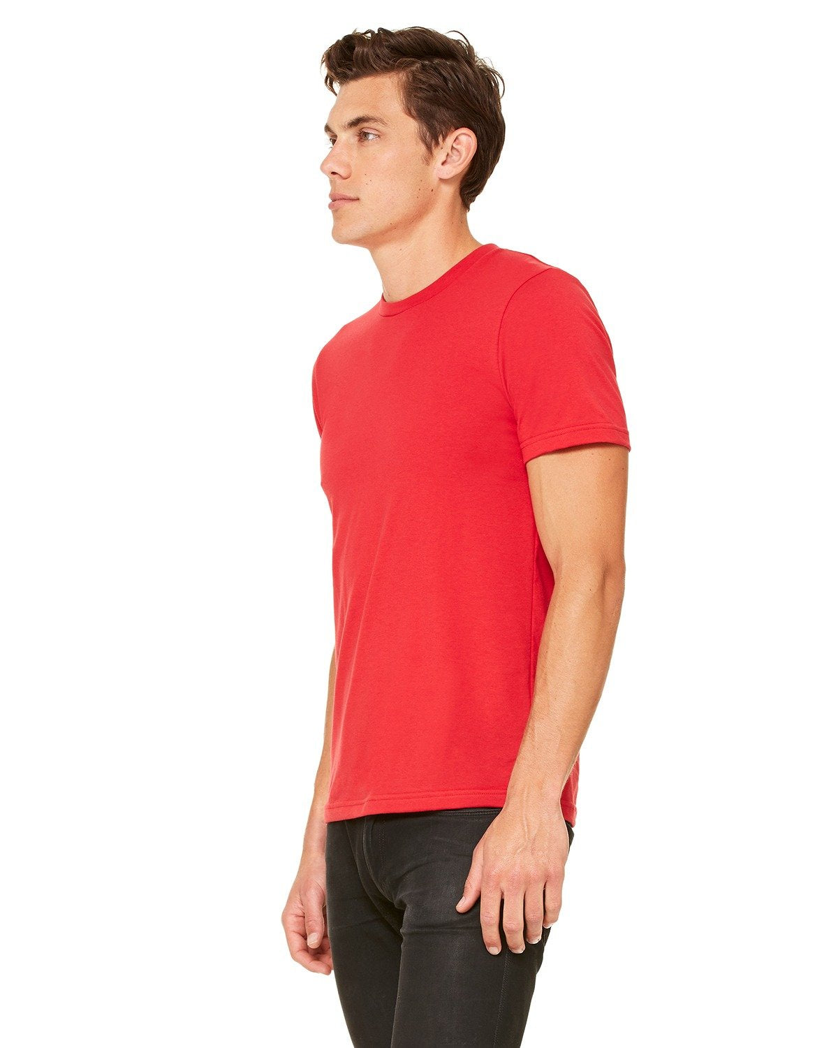 Unisex Poly-cotton Short-Sleeve T-Shirt - BERRY - S(D0102H7W0ZJ)