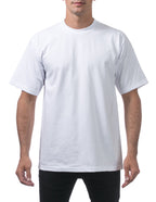 Pro Club Men's Heavyweight Cotton Short Sleeve Crew Neck T-Shirt, White, Large-Tall