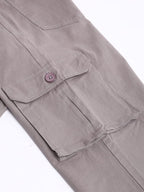 Dennis Lingo Mens Solid Cotton Casual Mid Rise Ankle Length Multi-Pocket Tapered Fit Stretchable Cargo Pant/Trousers (Graphite