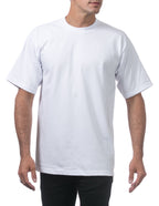 Pro Club Men's Heavyweight Cotton Short Sleeve Crew Neck T-Shirt, White, 2X-Large