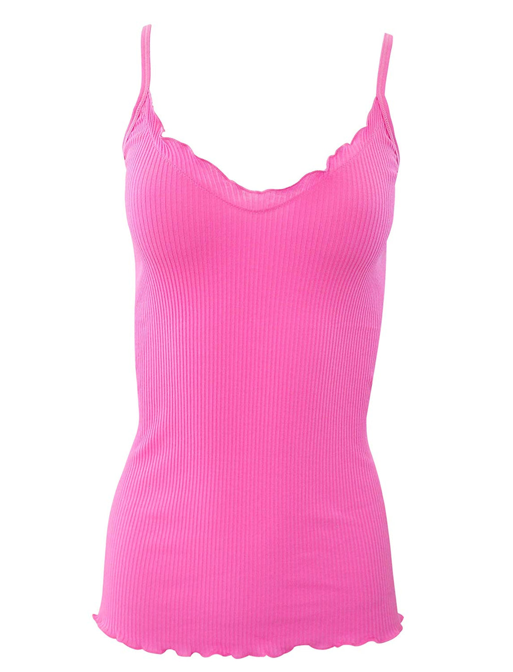 BASIC COTTON Free Spirit Premium Quality 100% Cotton Women's Spaghetti Straps Top Made in Italy