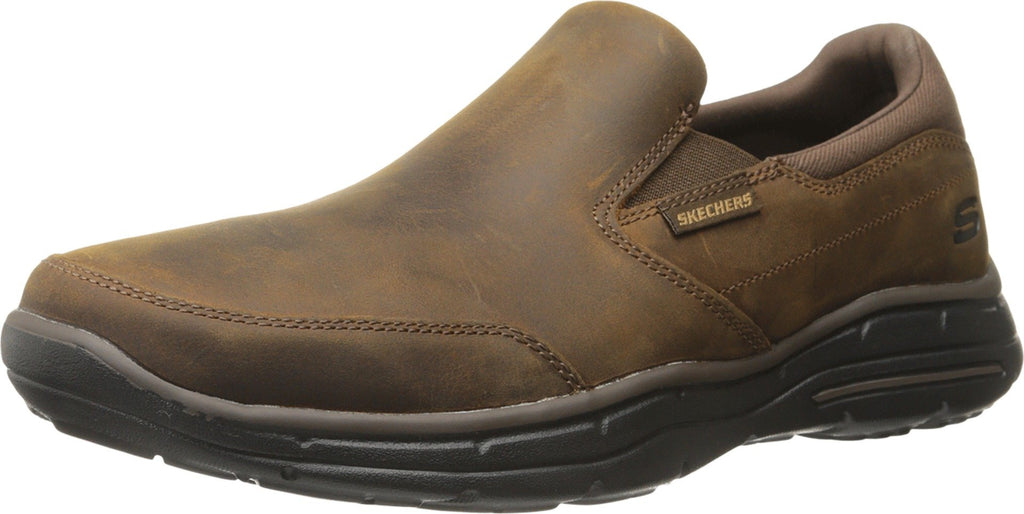 Skechers Men's Glides Calculous Slip-On Loafer,Dark Brown,12 3E US