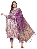 ANNI DESIGNER Women s Rayon Blend Kurta with Pants and Dupatta, Yellow, S