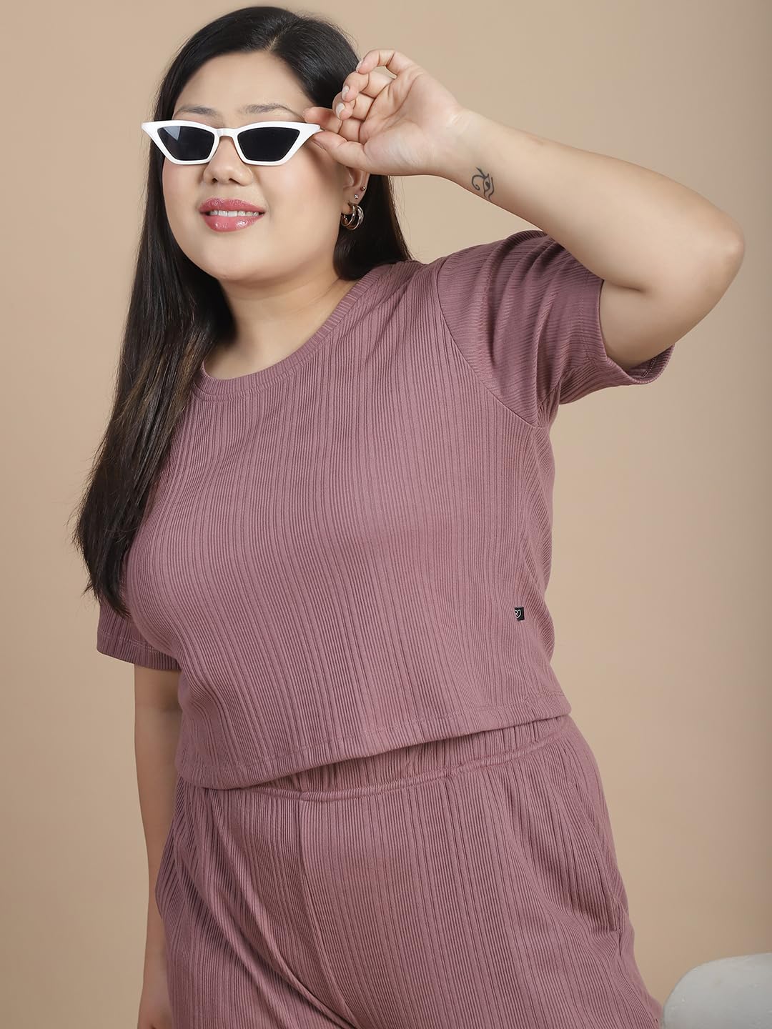 Rigo Plus Size Co-Ord Set For Women | Round Neck, Slim Fit Tracksuit Co-Ords Set For Women | Stylish Dresses For Women | Casual