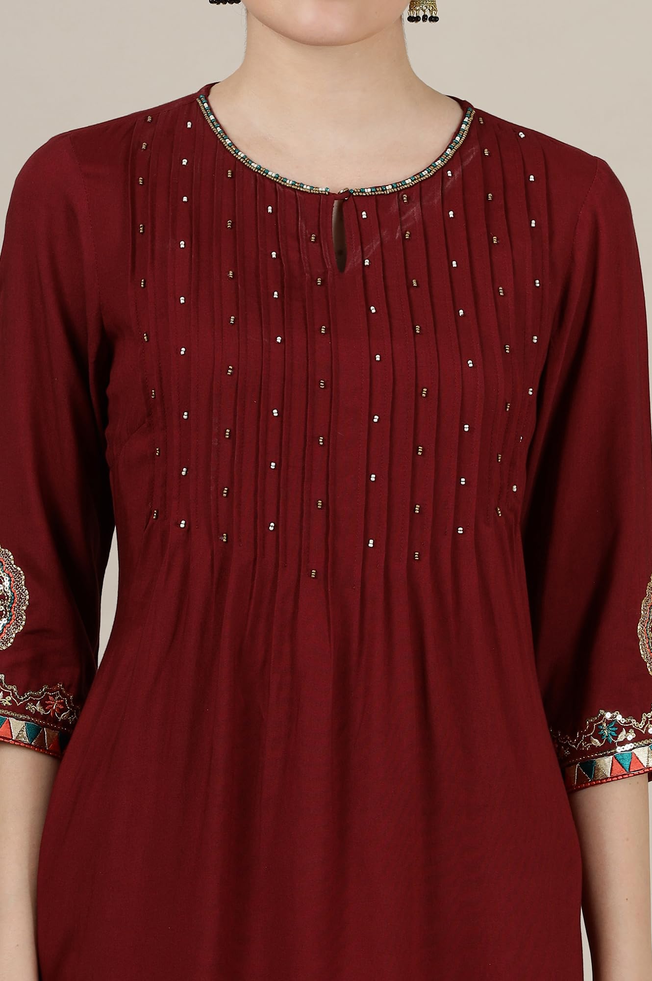 Aurelia WomenS Solid Straight Kurta | Round Neck Kurta For Women | Solid Kurta For Women | Beautiful Regular Fit Kurta For Women