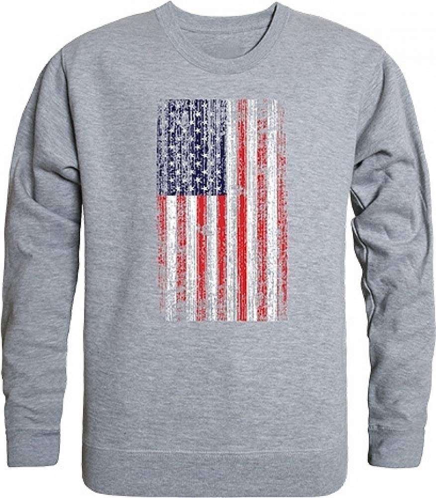 GraphicCrewneck,Distressed Flag, HGY, 2X