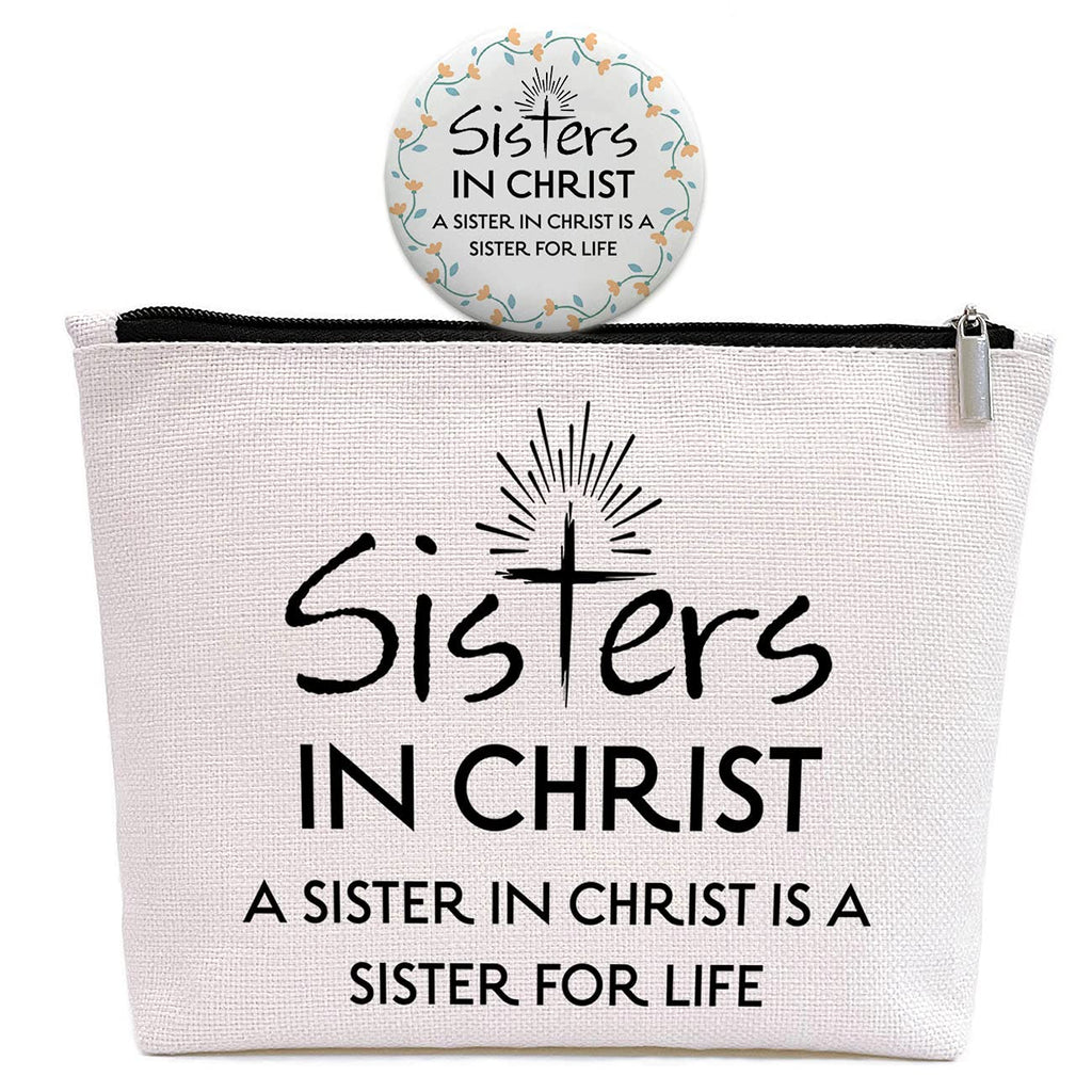 Christian Makeup Bag , Christian Gifts for Women Faith Religious Gifts for Sister in Christ, Best Friendship Birthday Gift for F