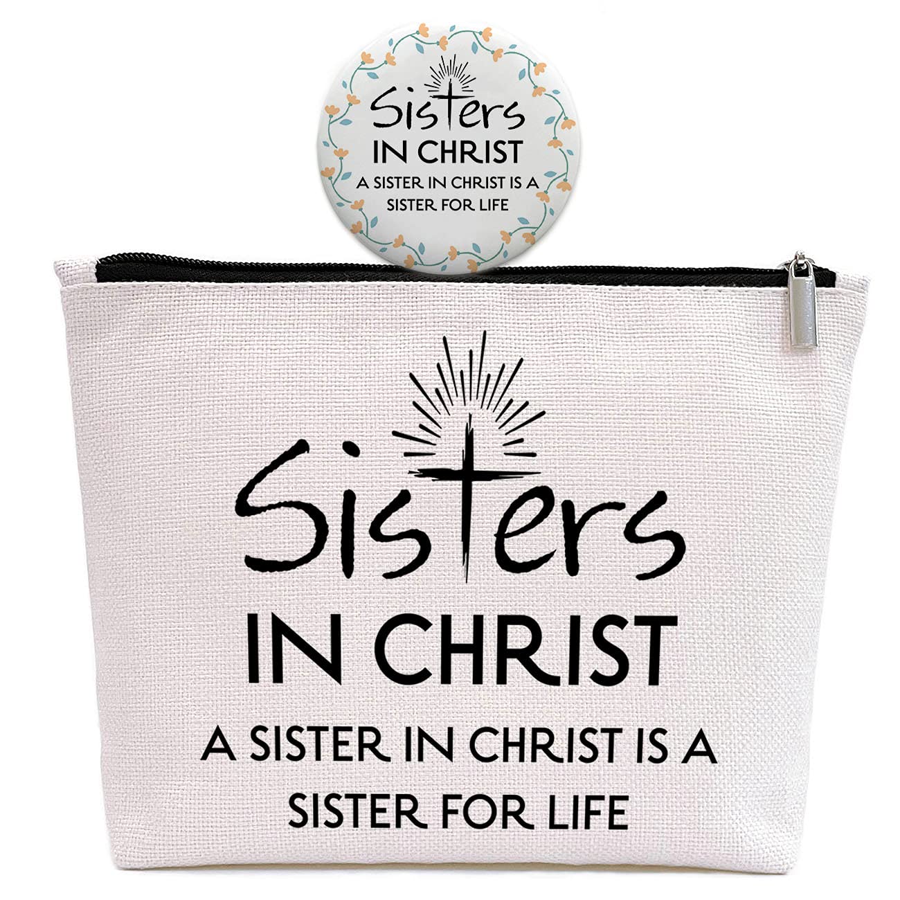 Christian Makeup Bag , Christian Gifts for Women Faith Religious Gifts for Sister in Christ, Best Friendship Birthday Gift for F