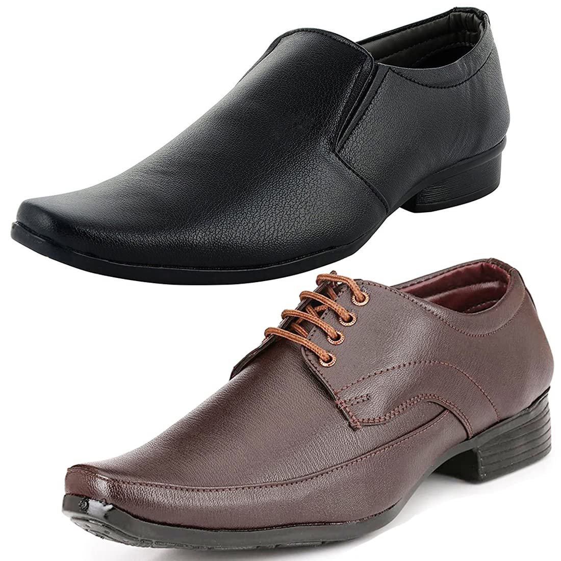 Latest Trendy Formal Shoes/Party Shoes/ 2 Shoes Combo with Free Belt for Men and Boys (BAZAAR8251_VTR005BdrBrwn2003Blk) Mult 6