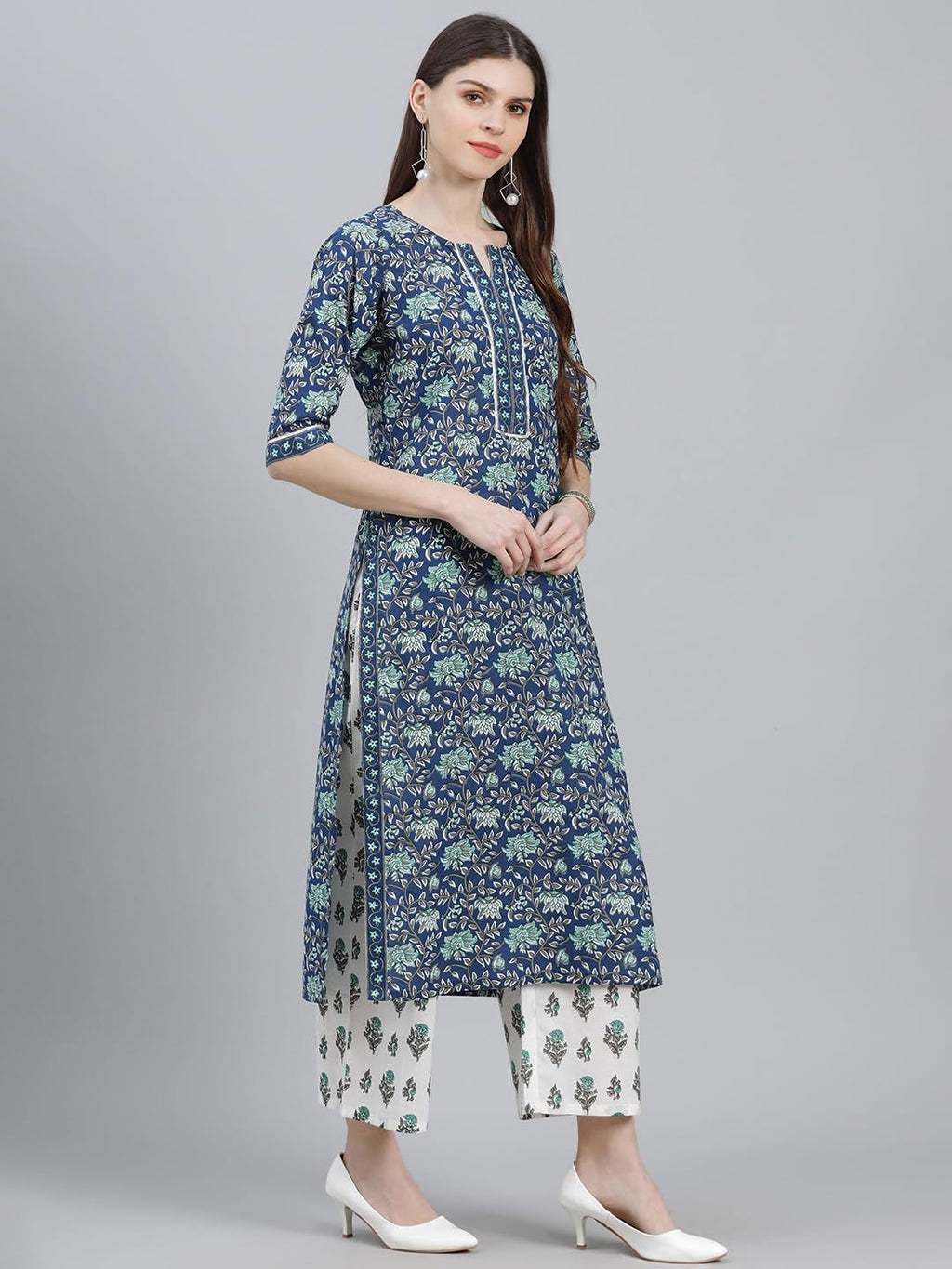 Libas WomenS Cotton Kurta Sets (13026O_Multicoloured