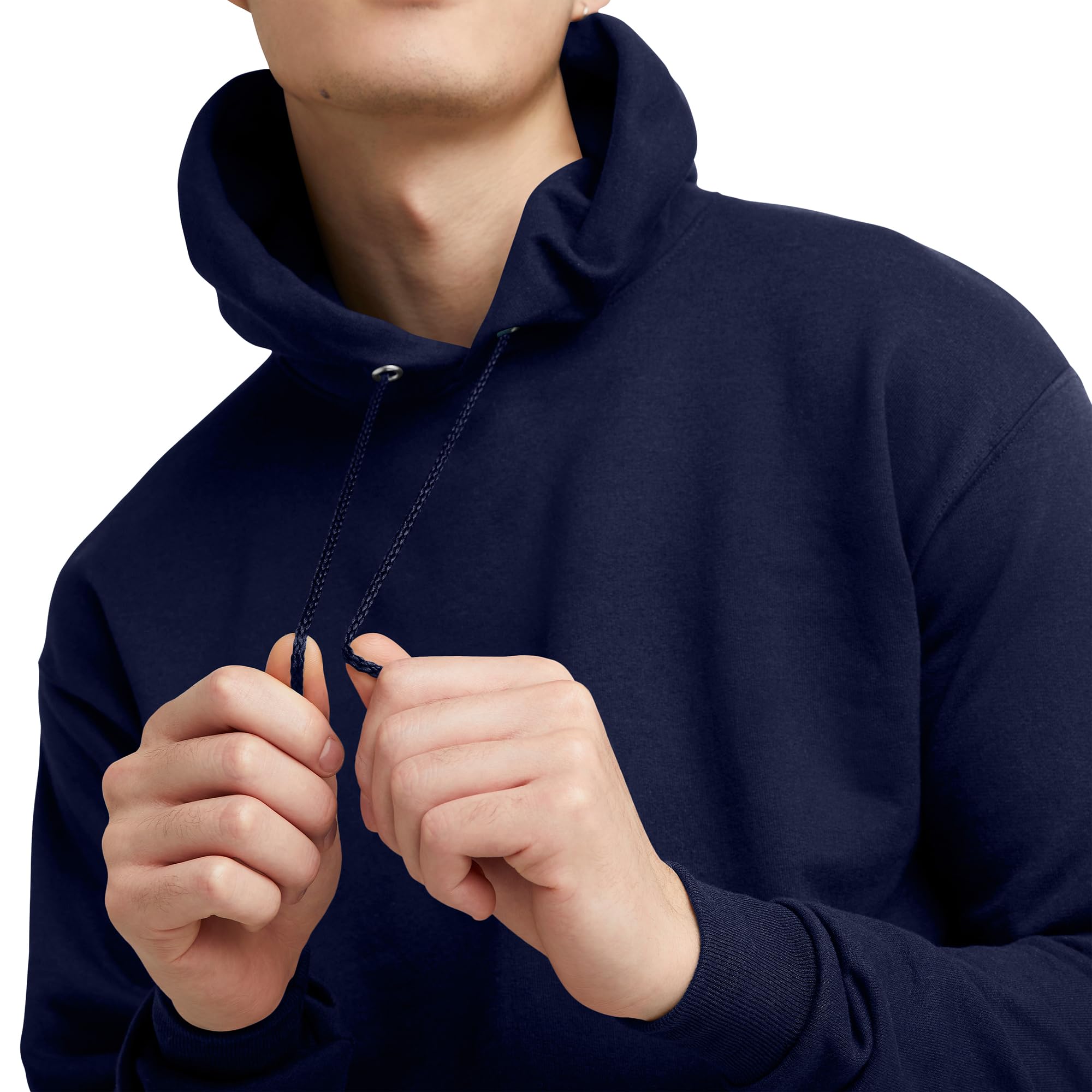Hanes Men's Big and Tall Pullover EcoSmart Hooded Sweatshirt, Navy, 4X Large