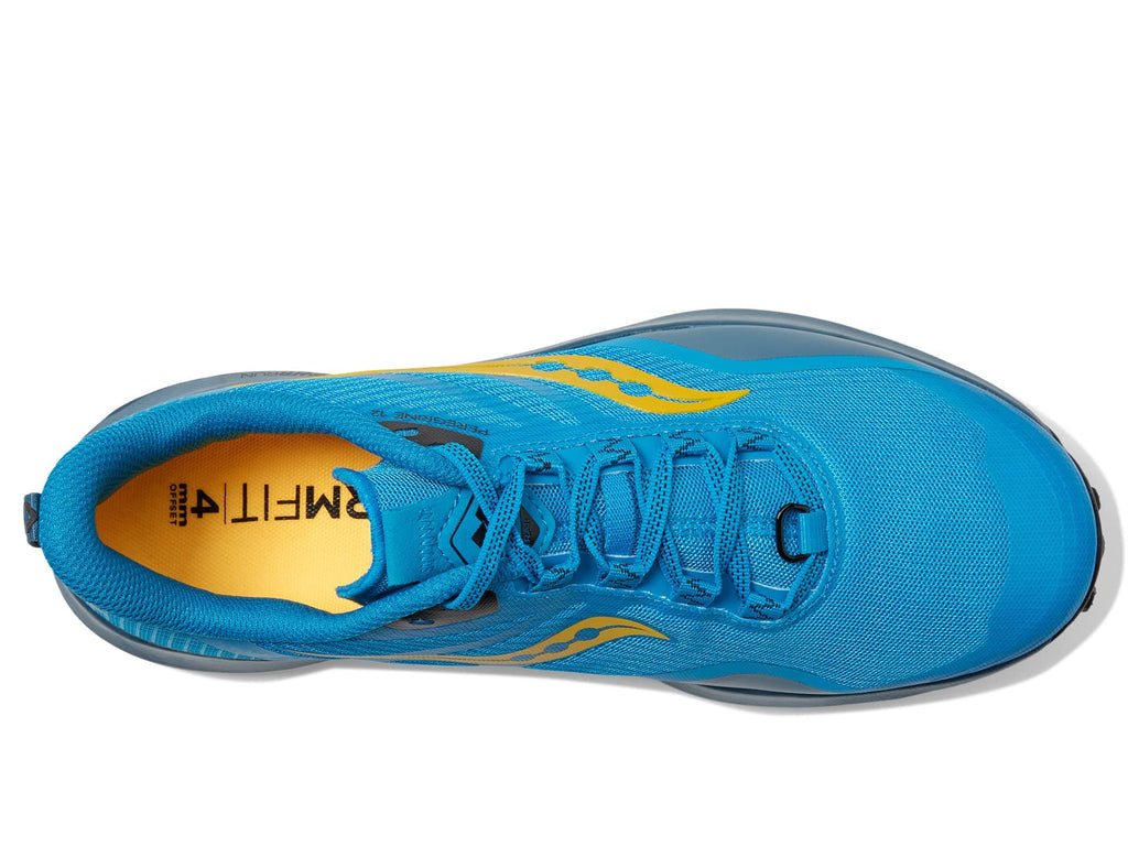 Saucony Men's Peregrine 12 Trail Running Shoe, Ocean/Black, 9