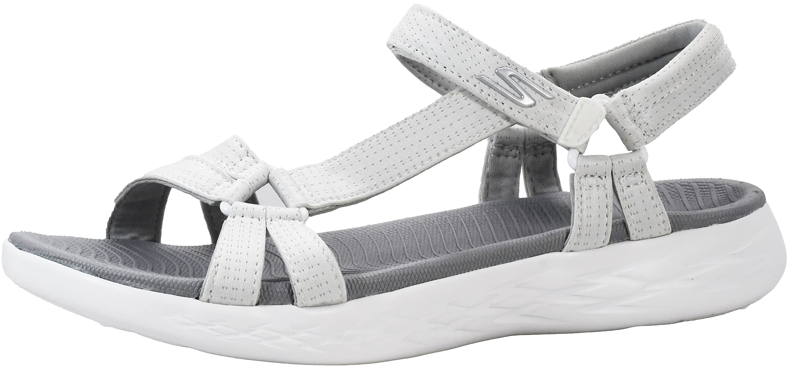 Skechers Womens On-The-go 600-Brilliancy Sport Sandal, Whitegrey, 11 M US