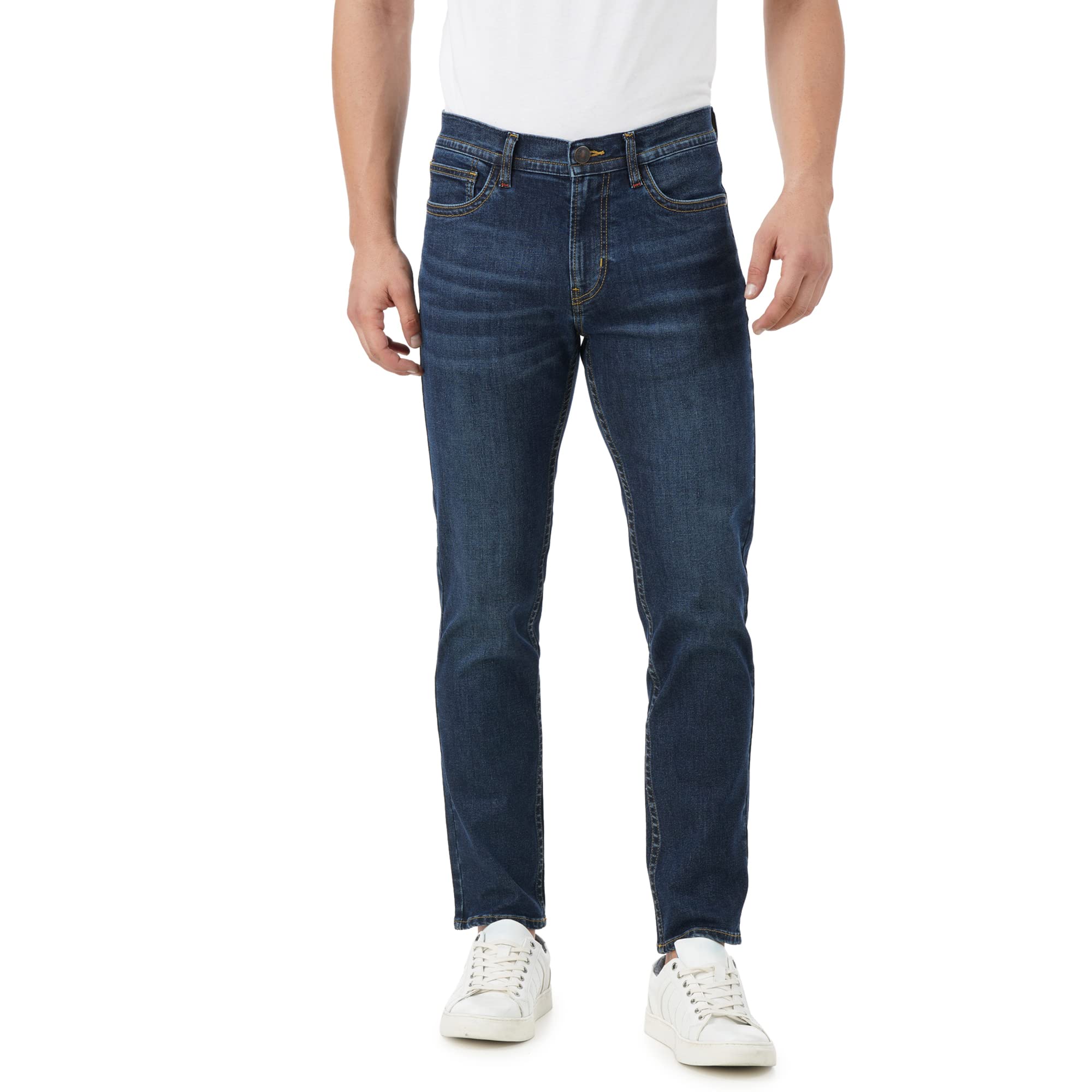INKD Mens Regular Mid Rise Jeans (INKSS23MJN-004_Super Sapphire_32)