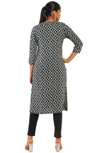 Soch Women Black Rayon Geometric Kurta