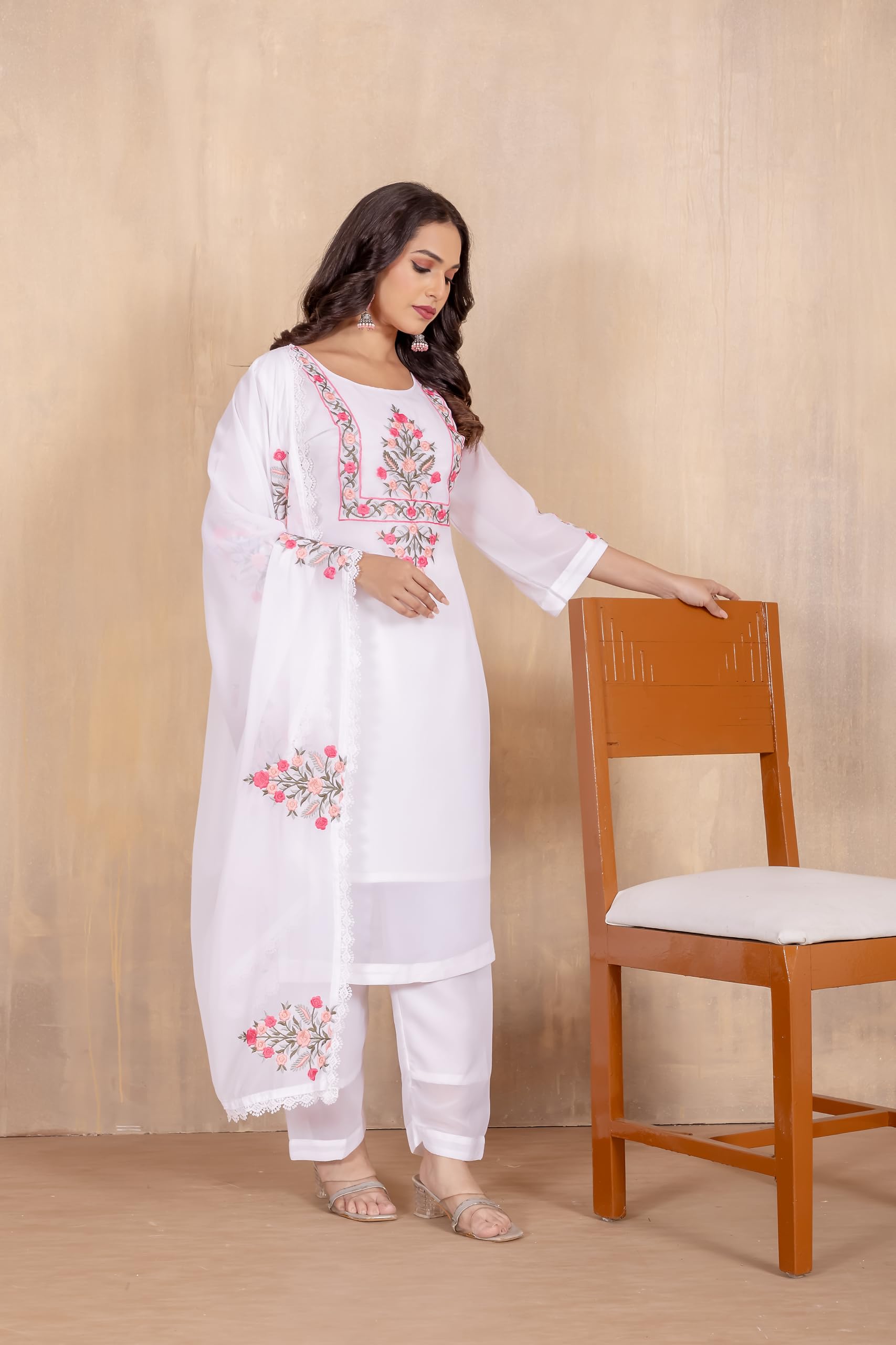 Fashion Basket Georgette Printed Kurta Set With Duptta For Women