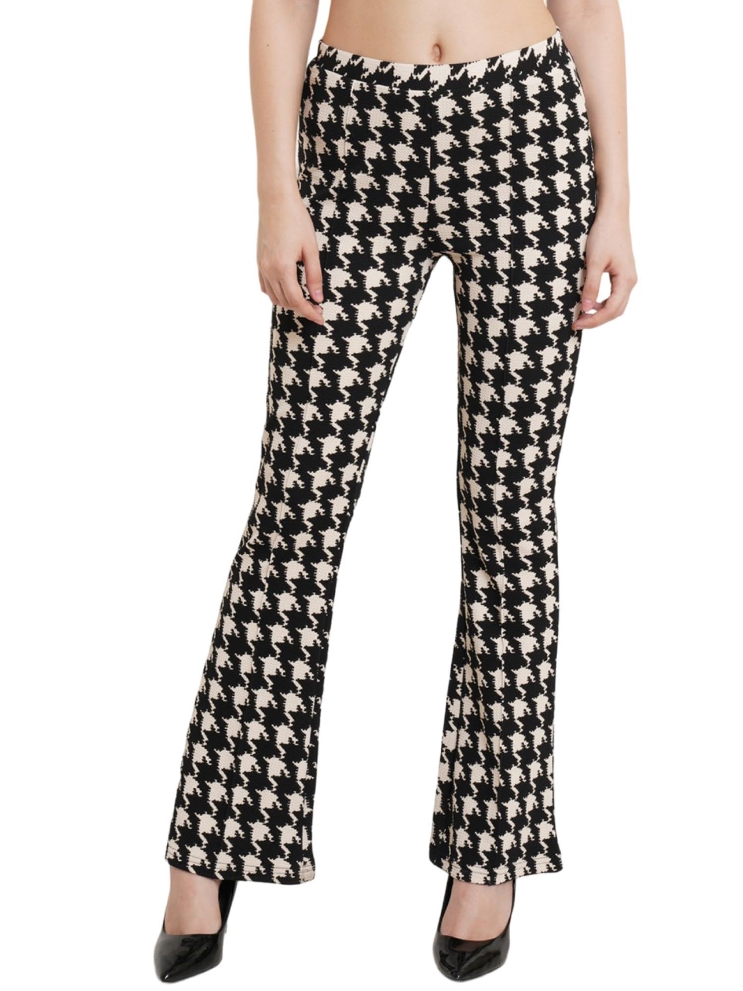POPWINGS Casual Multi Colour Floral Print Bootcut Trouser for Women || Pull On Trouser for Women || Latest Stylish Western Regul