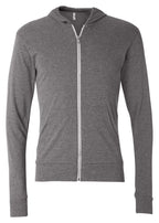 Unisex Triblend Full-Zip Lightweight Hoodie - cHAR BLK TRIBLND - XS(D0102H7WX0J)