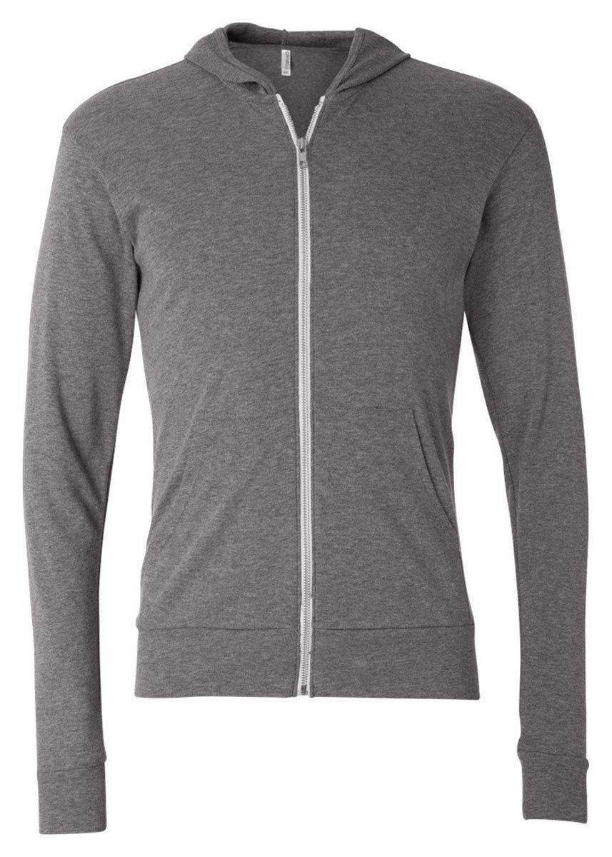 Unisex Triblend Full-Zip Lightweight Hoodie - cHAR BLK TRIBLND - XS(D0102H7WX0J)