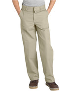 Dickies Boy's Big Flex Waist Flat Front Pants, Desert Sand, 18 Husky