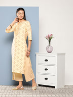 Libas WomenS Silk Printed Straight Kurta (26250_Yellow