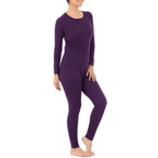 Fruit of the Loom Women's Micro Waffle Premium Thermal Set, Violet, Small