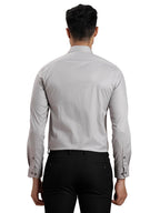 Turtle Men 100% Cotton Slim Fit Grey Formal Shirt