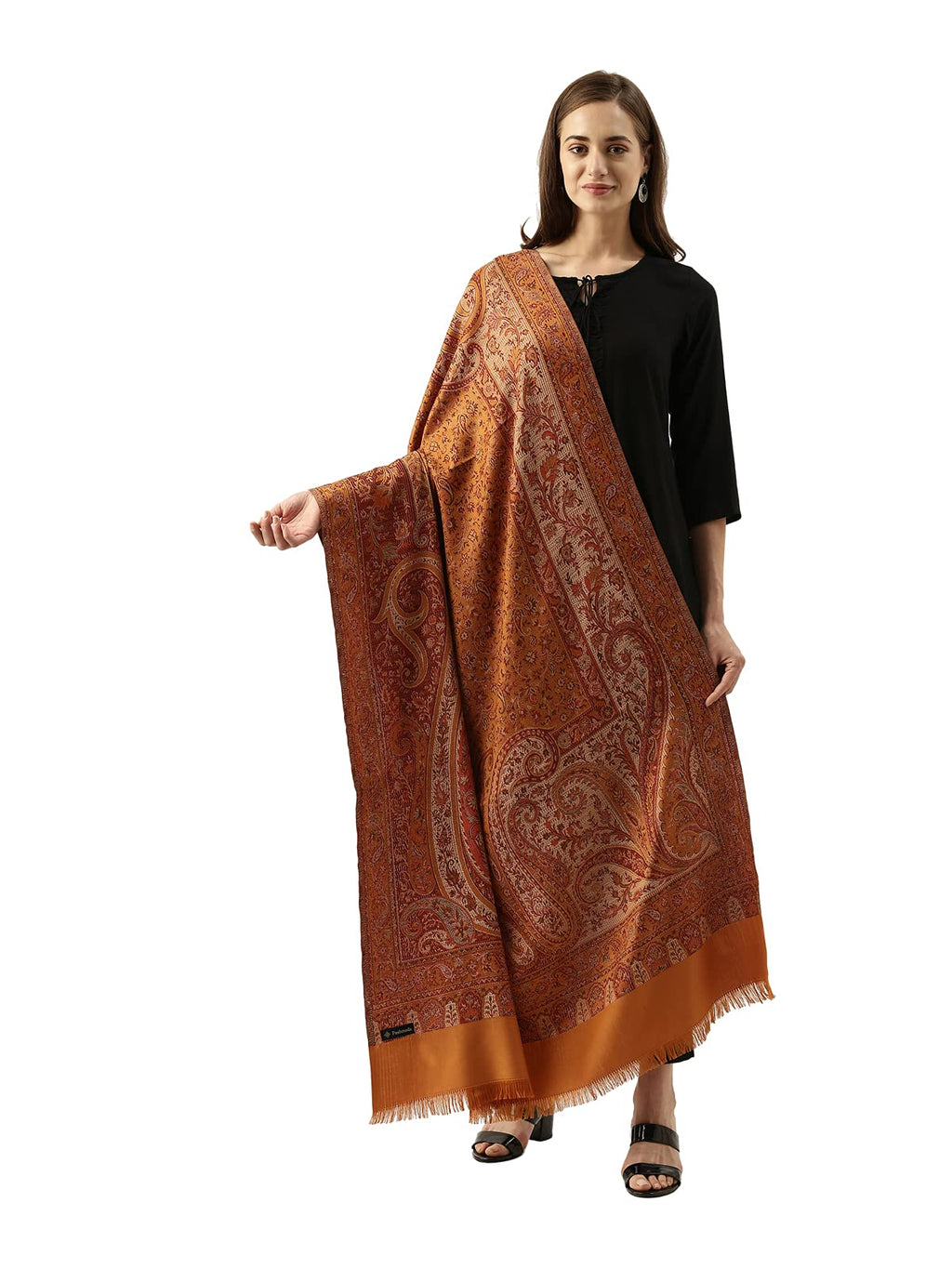 Pashmoda Women Shahnaz Antique Jamawar Shawl (Size: 101 X 203 CM)