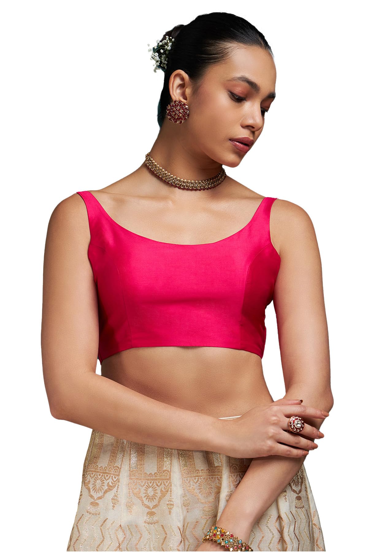 Soch Women Art Silk Sleeveless Regular Blouse