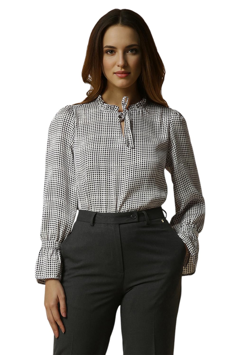 Allen Solly Women Regular Fit Formal Polyester Full Sleeve T-Shirt