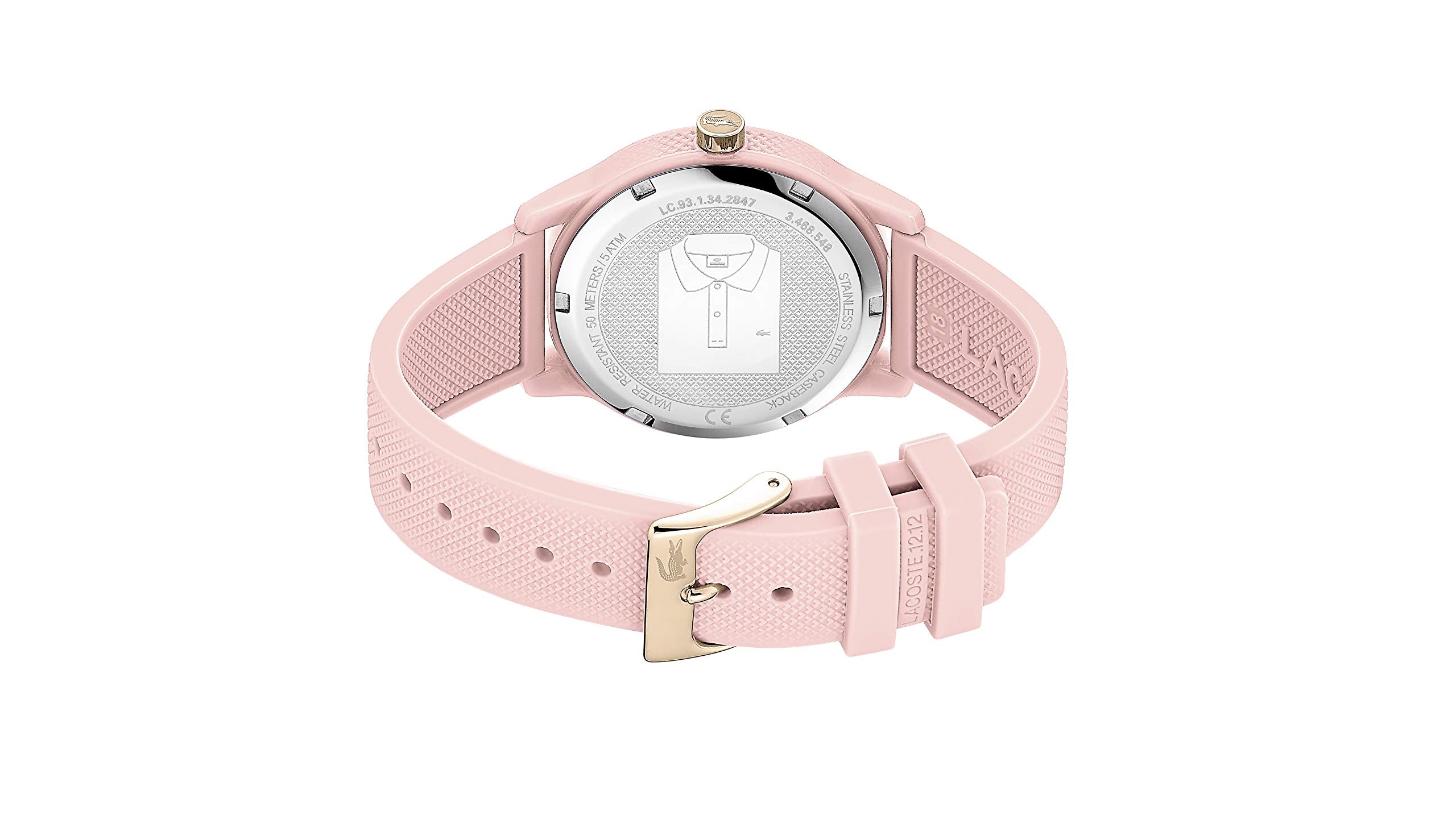 Lacoste TR90 Quartz Watch with Rubber Strap, Pink, 17 (Model: 2001065)