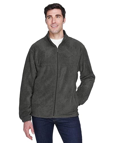 Mens 8 oz Full-Zip Fleece - BLAcK - 5XL(D0102H76FP2)