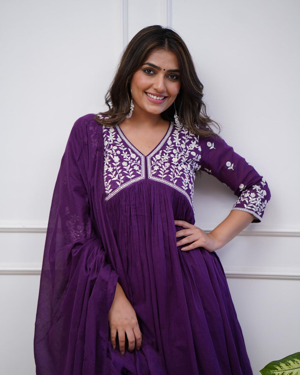 ANNI DESIGNER Women s Kurta with Trousers and Dupatta, Begani, Medium