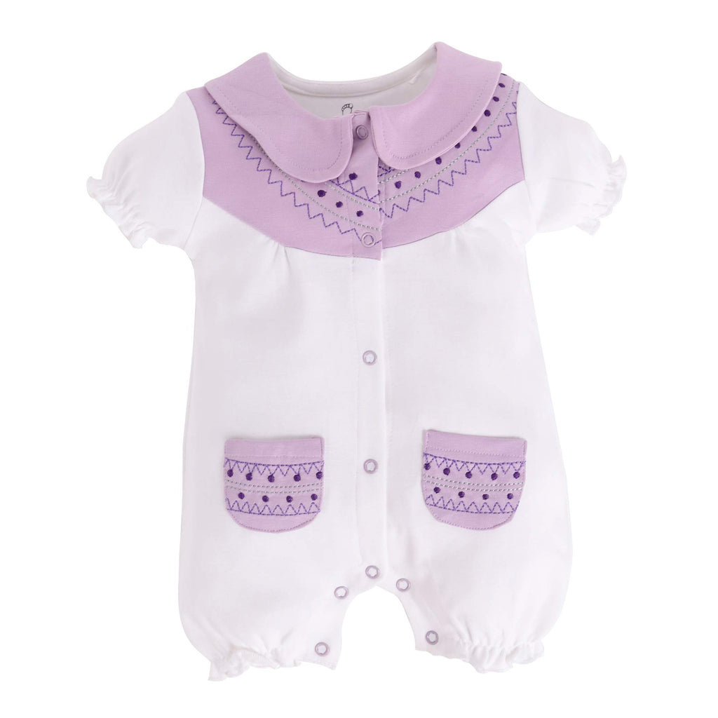 BabyGo Half Sleeves Baby Romper| 100% Cotton Rompers for New Born Baby| Baby Dress | Sleepsuit for Baby Girls| Onesies| 0-3M| 3-